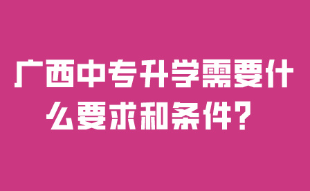 廣西中專升學需要什么要求和條件？
